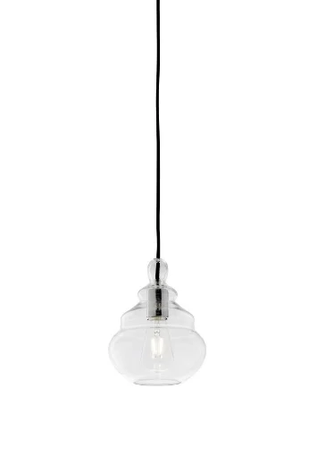 Sospensione Adone 1xE27 Vetro Trasparente Ø19 cm Miloox