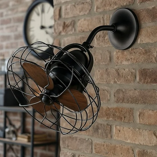 Ventilatore da parete soffitto 13mq marrone stile industriale