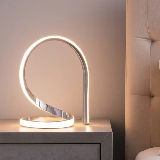 Abat jour camera da letto cromata design moderna led 8w 4500k