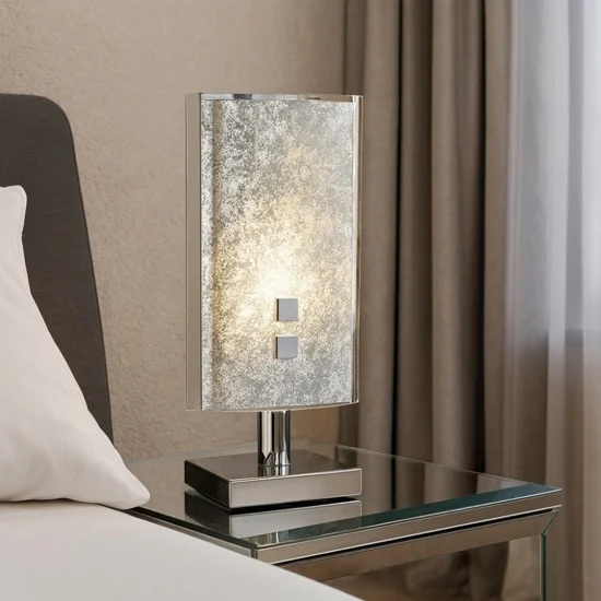 Abat-jour camera da letto in foglia argento top light shadow