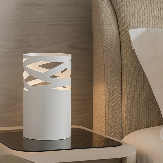 Abat-jour da comodino bianca design moderno per camera da letto