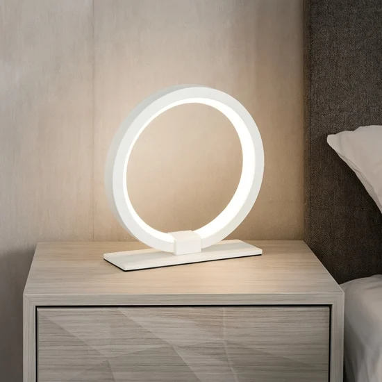 Abat-jour da comodino bianca led per camera da letto moderna