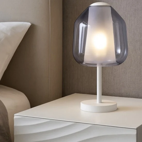 Abat jour da comodino double skin toplight moderna bianco blu