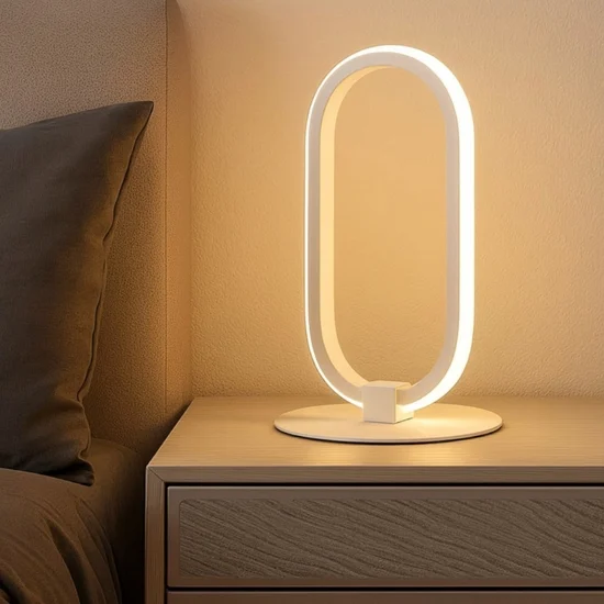 Abat jour da comodino moderna bianca led 4000k fp