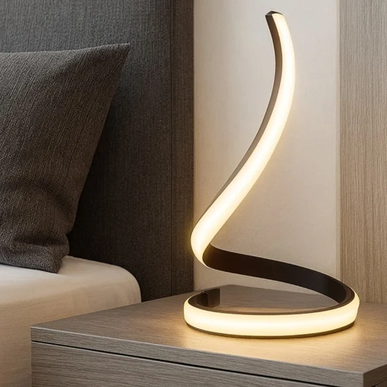 Abat-jour da comodino moderna led marrone ossido per camera da letto