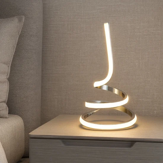 Abat-jour lampada da comodino ricciolo moderna led 15w 4500k