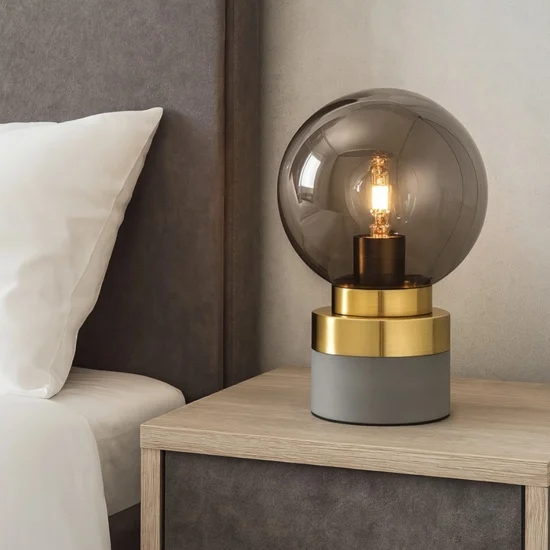 Abat-jour per camera da letto grigio oro