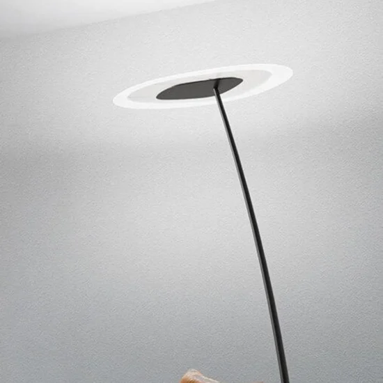 Antigua nera fl linea light piantana moderna led 3000k dimmerabile