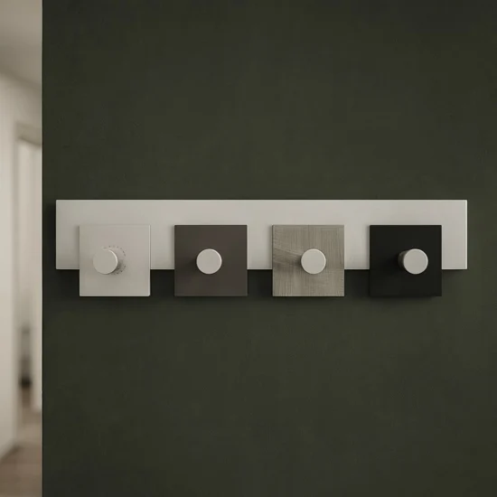 Appendi abiti moderni da parete 4 ganci design radica grigia per ingresso
