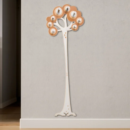 Appendiabiti da parete design moderno albero legno colore terracotta