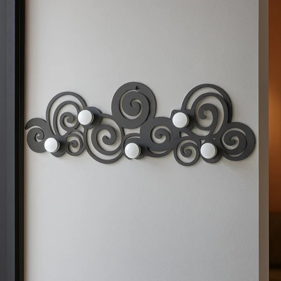 Appendiabiti da parete design moderno metallo colore fango