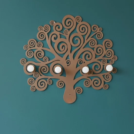 Appendiabiti da parete moderno albero della vita bronzo