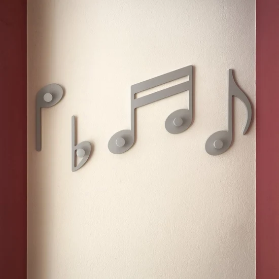 Appendiabiti da parete musicale rossini legno colore alluminio