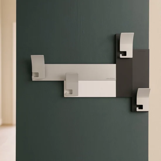 Appendiabiti da parete stripes 80 moderno nero grigio bianco