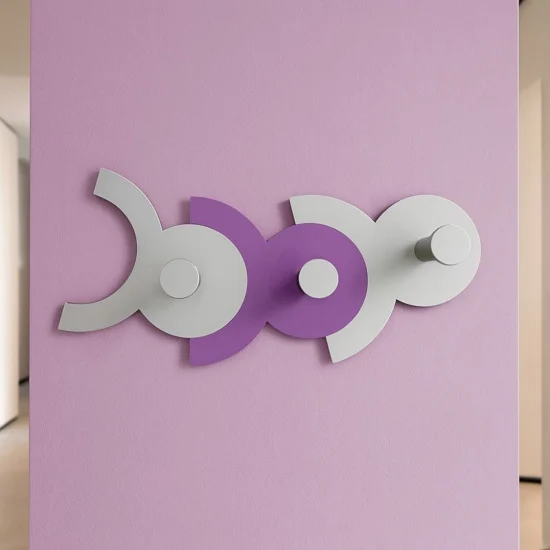 Appendiabiti da parete viola grigio moderno diennea legno