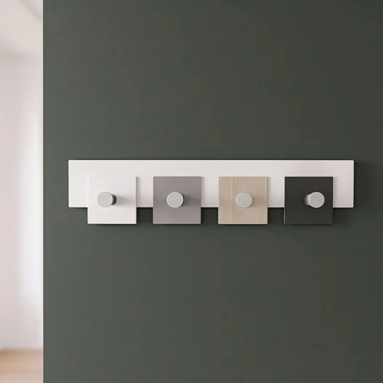 Appendiabiti moderno da muro rovere breeze bianco grigio design