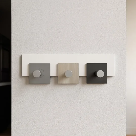 Appendiabiti moderno da parete 3 ganci rovere breeze grigio