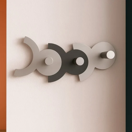 Appendiabiti moderno da parete nero grigio