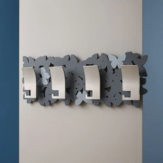 Appendiabiti a muro farfalle colore carta da zucchero design moderno per ingresso