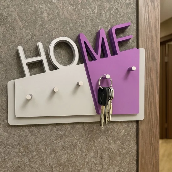 Appendichiavi da parete magnetico moderno legno bianco viola