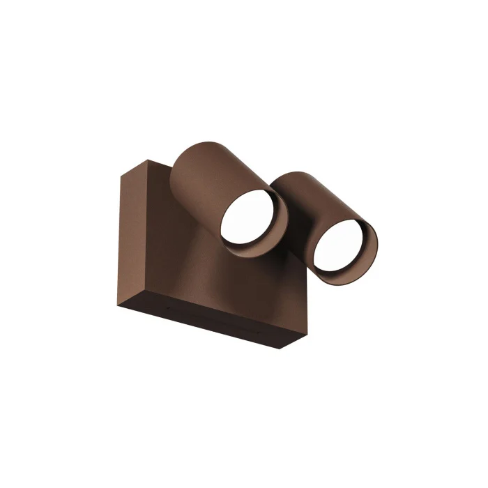 Applique con 2 Faretti Orientabile da Esterno GEA LED – GES2075 Alluminio Marrone LED
