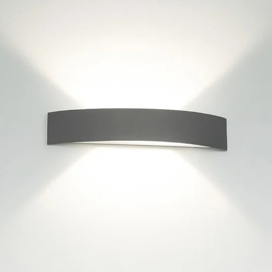 Applique cruve led 15w 3000k linea light grigio cemento moderna
