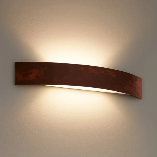 Applique curve led 15w 3000k marrone scuro moderna linea light