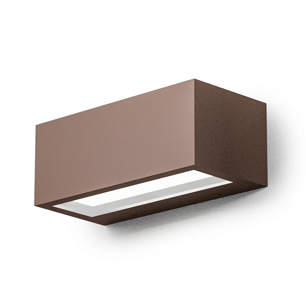 Applique da Esterno GEA LED – GES972 Alluminio Ruggine Vetro LED 4000K L. 22