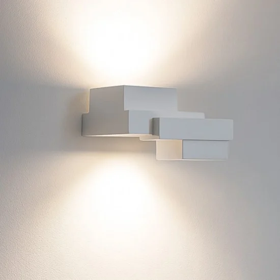 Applique di gesso 2 luci sopra sotto tecnico sforzin sibari