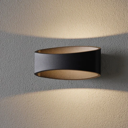 Applique LED Trame, forma ovale, nero