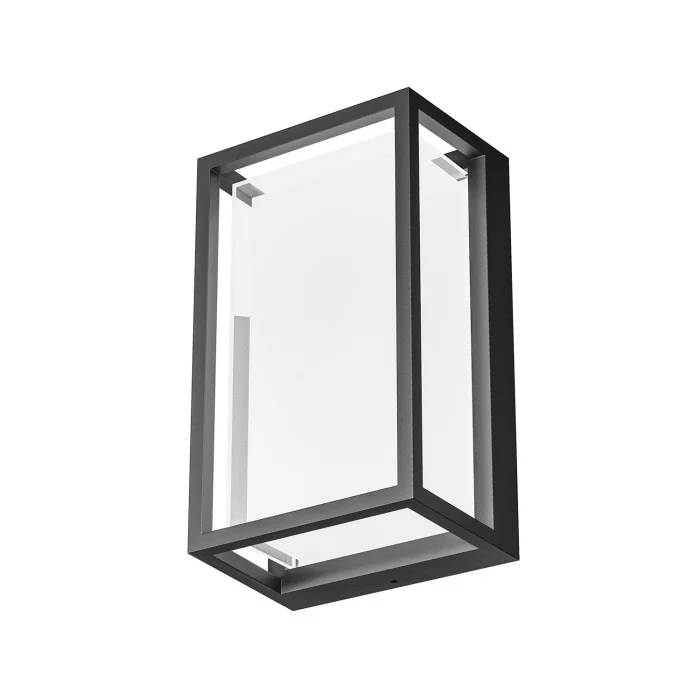 Applique/Plafonnier Extérieur LED GEA - GES2101 Aluminium Gris Anthracite Méthacrylate Blanc LED L. 14,5x24