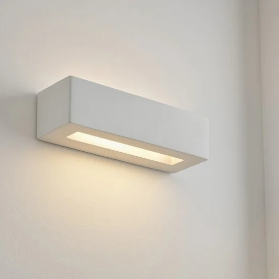 Applique rettangolare di gesso bianco