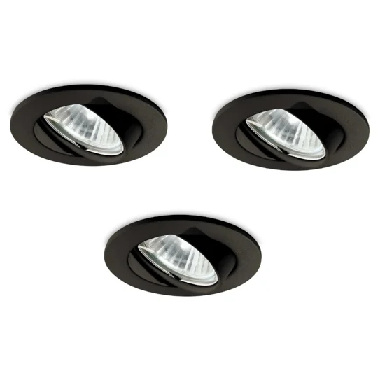 Box 3 swing fi ideal lux faretti nero da incasso per cartongesso orientabili rotondi