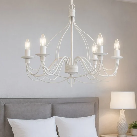Corte sp5 lampadario per camera da letto bianco antico ideal lux