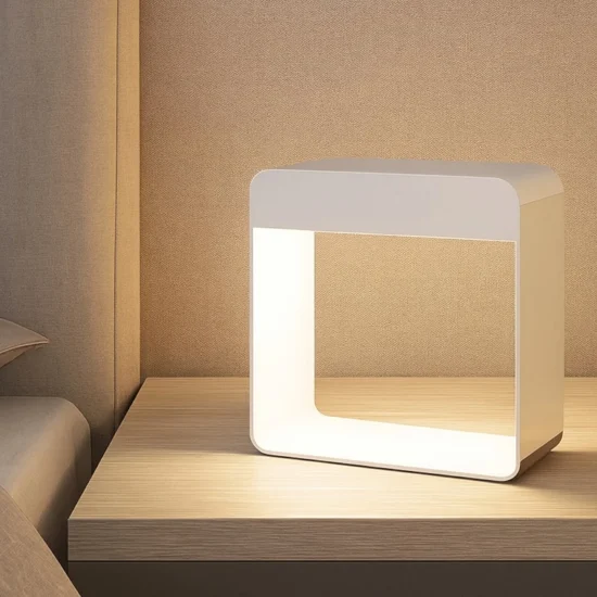 Dama linea light abat jour lampada da comodino bianca led 3000k portatile
