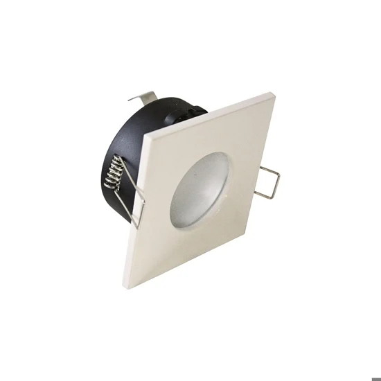 Faretto da incasso per controsoffitto bagno doccia quadrato bianco
