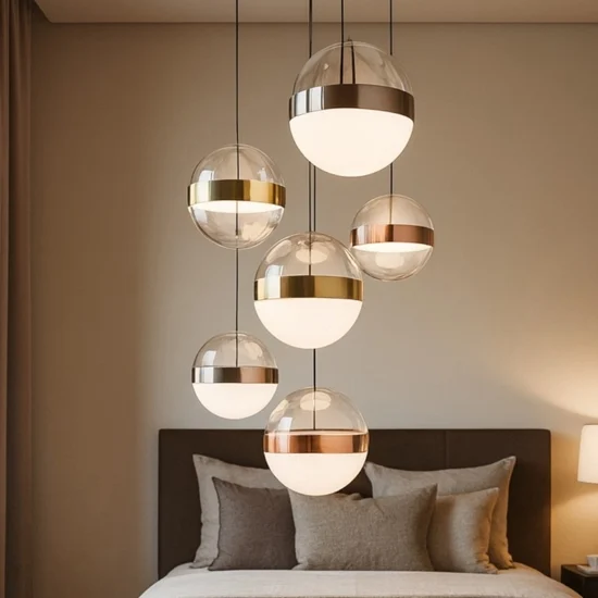 Ideal lux galaxy sp6 lampadario pendenti a sfera per camera da letto