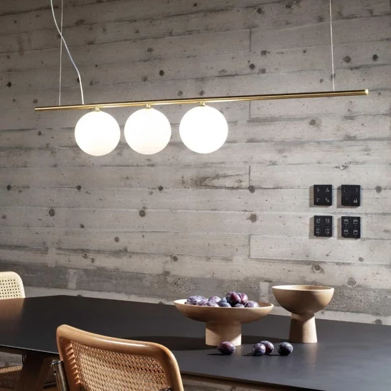 Ideal lux perline sp3 lampadario design per soggiorno oro ottone