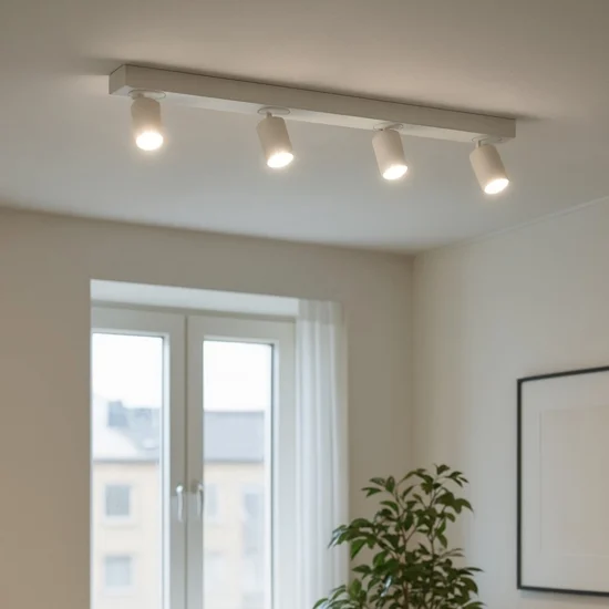 Ideal lux rudy bianco gu10 7w 3000k lampada da soffitto con 4 faretti led