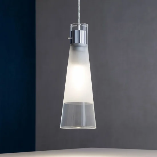 Kuky sp1 ideal lux lampada a sospensione per isola cucina vetro cono