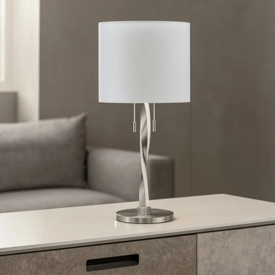 Lampada da tavolo grigio moderna per soggiorno