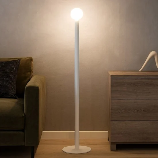 Lampada da terra moderna cilindro bianco birba fl linea light