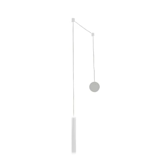 Lampada LED a sospensione Prado, bianco, metallo, dimmerabile
