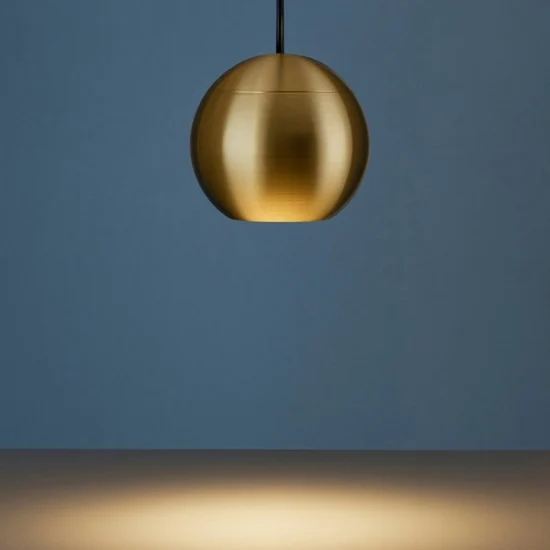 Lampada sfera a sospensione oro satinato da incasso led 3000k gea luce guya