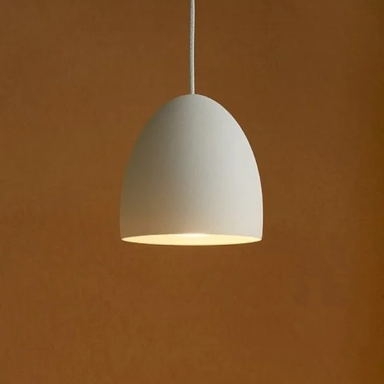 Lampada a sospensione cupola gesso bianco