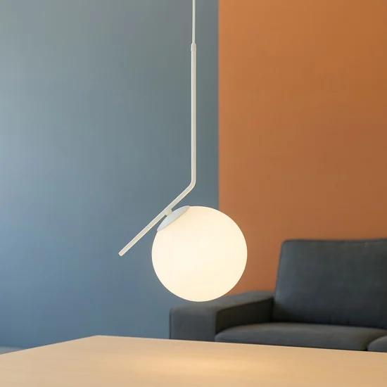 Lampada a sospensione per comodini bianca stanza da letto