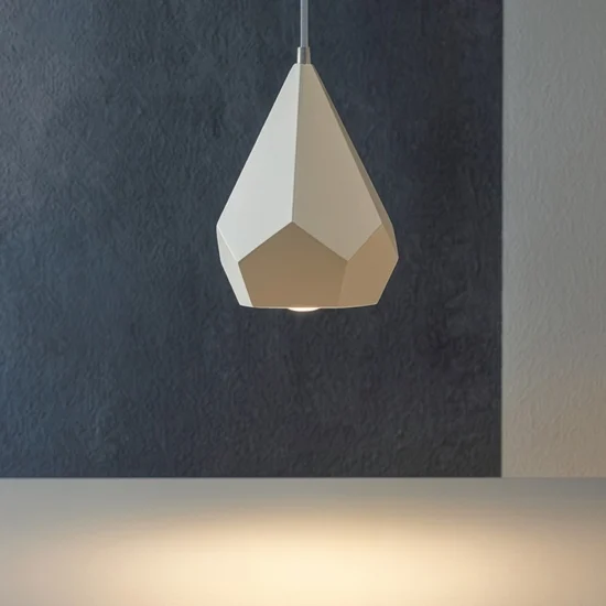 Lampada a sospensione prismatico di gesso bianco