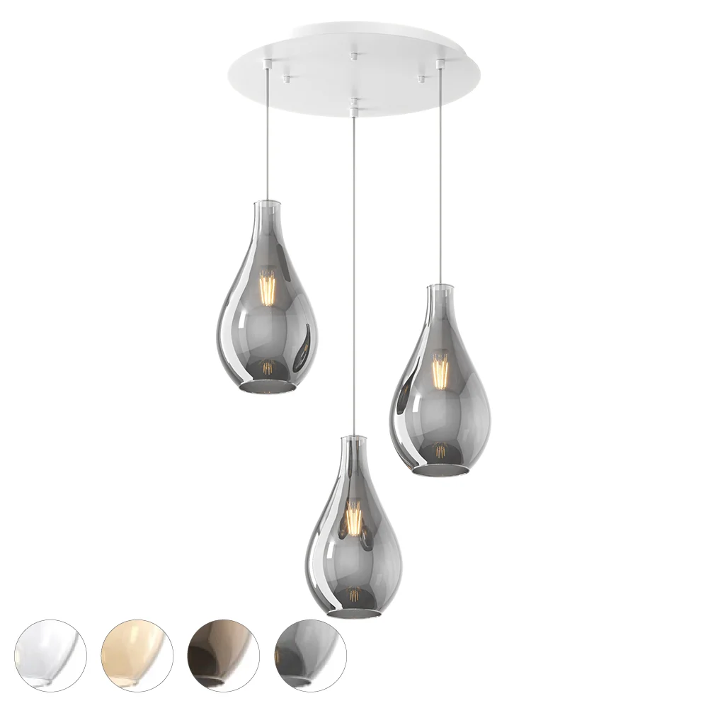 Lampada a Sospensione TOP LIGHT – DROP 2.0 Alluminio Vetro 3 Luci D. 43