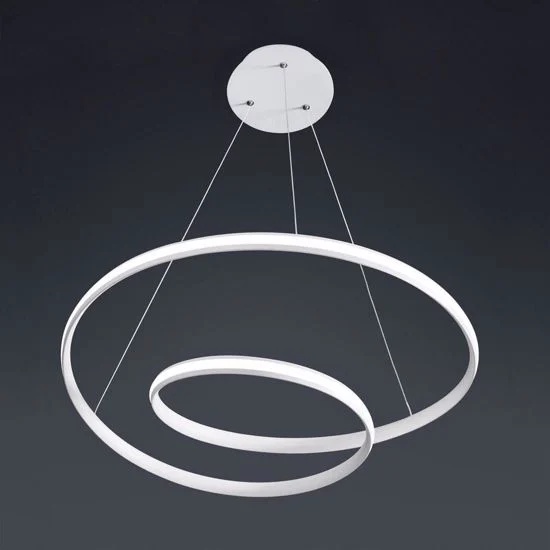 Lampadario bianco led 40w 3000k 4000k design vivida circuit spirale dimmerabile