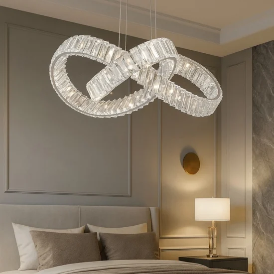 Lampadario di cristallo per camera da letto stile contemporaneo